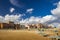 The deserted beach in a bathhouse