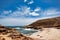 Deserted beach and sandstone cliffs, Kalbarri, Australia