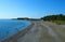 Deserted beaches of Abkhazia on the Black sea. Pebble beaches on The black sea coast.