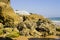 A deserted cove along from the Oura Praia Beach Portugal