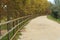 Deserted gravel hiking path