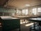 a deserted laboratory classroom with future discoveries