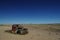 Deserted old Rusty car wreck deserted in the Namibia desert near death Valley signifying loneliness.