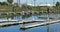 Deserted old weatherbeaten docks in a harbor