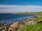 The deserted rocky bay near Outrabister on Lunna Ness, Shetland, Scotland, UK