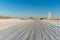 Deserted rural road. Winter morning