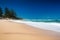 Deserted section of Dicky Beach on a sunny day, Caloundra, Australia