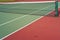 Deserted tennis court with net