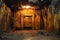 deserted underground bunker with rusty door