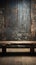 Deserted wooden plank, contrasts against grunge concrete wall background, artful composition