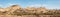 Desertic panorama landscape in Bardenas Reales of Navarra, Spain.