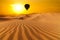 Deserts and hot air balloon Landscape at Sunrise