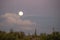 Desertscape moonrise over Salt River wilderness near Phoenix Arizona USA