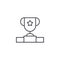 Deserved award linear icon concept. Deserved award line vector sign, symbol, illustration.