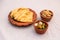 desi breakfast Chicken korma karahi masala, Halwa and paratha served in dish isolated on background top view of bangladesi