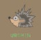 Design Adorable hedgehog. small icon for stock.