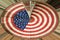 Design American Flag on wood background