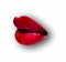 Design artwork with sensual lips. Abstract sexy lip on white. Lips on white isolated background, clipping path. Mouth