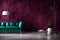 Design Background With Maroon Plum, Rough Texture And Deep Magenta Color On Wall Surface. Generative AI