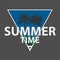 Design banner summer time. Flyer for summer season with triangle frame