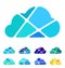 Design blue cloud logo element