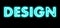 Design blue light glow neon sign