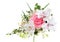 Design Bouquet of pink and white blooming flowers