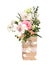 Design Bouquet of pink and white blooming flowers