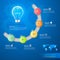 Design business idea lightbulb conceptual infographics.