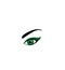 Design for business visit card, salon look, cosmetic packaging with  make-up woman green eye with eyebrow