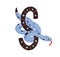 Design of capital letter S of childish English alphabet with cute snake. Kids Latin font for ABC learning for children