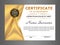 Design certificate of achievement, diploma. Golden horizontal t