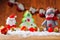 Design Christmas Cards: snowman, Santa Claus and Christmas tree