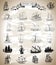 Design collection with vintage ships, sailboats and vessels