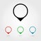 Design of colored location indicator icons. Vector.