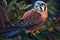 Design of colorful American Kestrel bird the Jungle