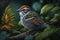 Design of colorful Chipping Sparrowbird in the Jungle