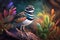 Design of colorful Killdeer bird in the Jungle