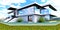Design of cozy private housing for middle-income clients. An excellent banner to attract investors of promising real estate. 3d