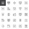 Design and Creative outline icons set