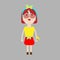 design of cute girl cartoons character