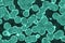 Design cute teal, sea-green big amount of bio monadiforms digital art background illustration