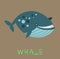 Design Cute whale. small icon for stock.