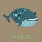 Design Cute whale. small icon for stock.