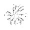 The design element of the doodle is a festive salute, fireworks, splashes, sparks, a flower.