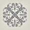 Design element vector of fancy symmetrical pattern in dark gray on neutral off white or light brown color background, elegant Vict