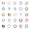 Design elements set. Abstract circle multicolor icons