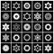 Design elements set. Bblack and white star shape icons