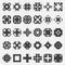 Design elements set. Vector illustration. Tribal cross symbols.