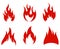 Design Fire torch Collection Flame red abstract